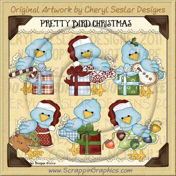 Pretty Bird Christmas Limited Pro Clip Art Graphics - Click Image to Close