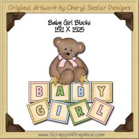 Baby Girl Blocks Single Graphics Clip Art Download