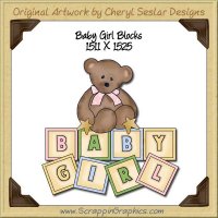 Baby Girl Blocks Single Graphics Clip Art Download