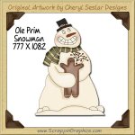 Ole Prim Snowman Single Graphics Clip Art Download