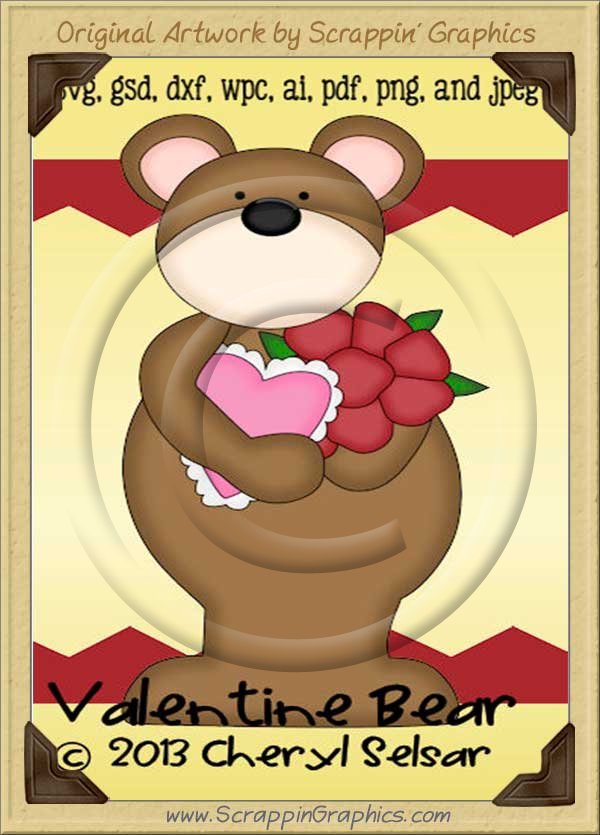 Valentine Bear Cutter Cutting Files Collection - Click Image to Close