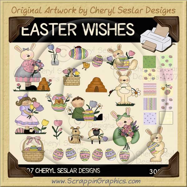 Easter Wishes Clip Art Graphics Collection - Click Image to Close