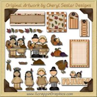 Thanksgiving Friends Journaling Delights Digital Scrapbooking Graphics Clip Art Download