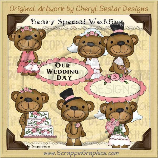Beary Special Wedding Limited Pro Clip Art Graphics - Click Image to Close