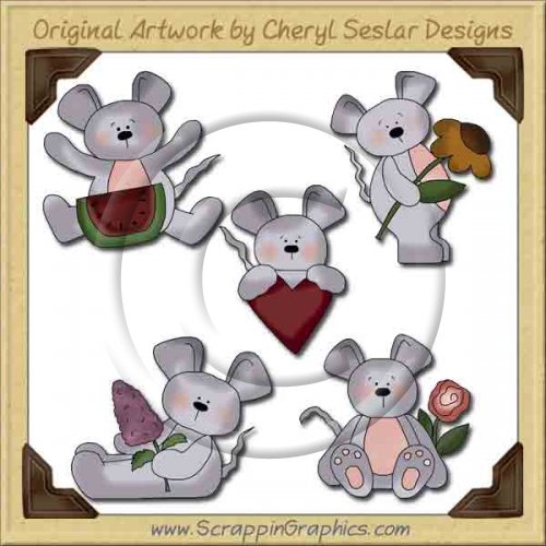 Sweet Little Mice Collection Graphics Clip Art Download