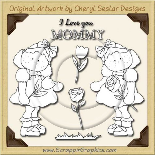 I Love You Mommy Digital Stamp Set Clip Art Graphics