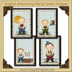 Boys Will Be Boys Card Sampler Printable Craft Download