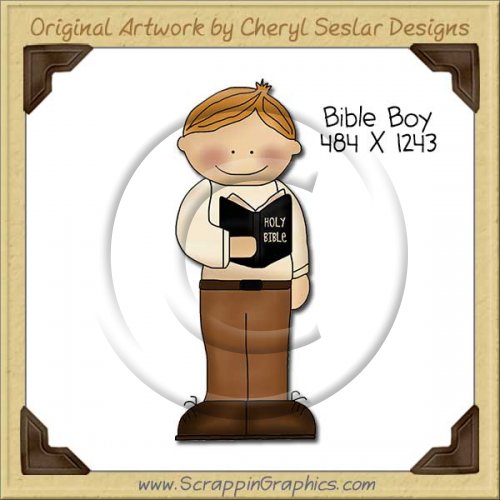 Bible Boy Single Clip Art Graphic Download