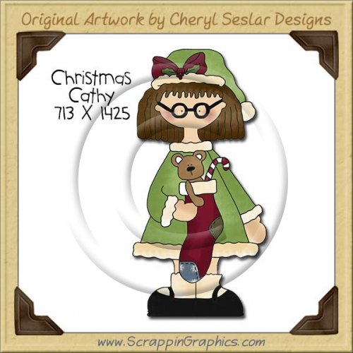 Christmas Cathy Single Clip Art Graphic Download