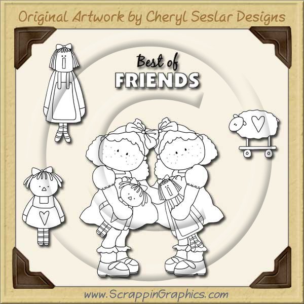 Best Of Friends Digital Stamp Set Limited Pro Clip Art Graphics - Click Image to Close