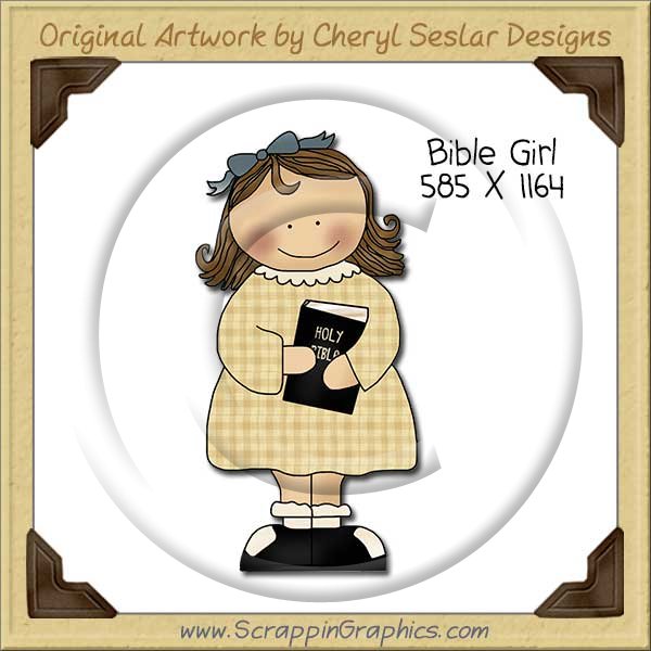 Bible Girl Single Clip Art Graphic Download - Click Image to Close