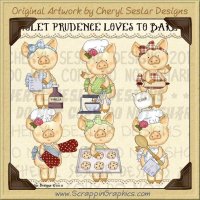 Piglet Prudence Loves To Bake Limited Pro Clip Art Graphics