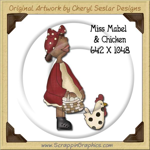 Miss Mabel & Chicken Single Graphics Clip Art Download - Click Image to Close