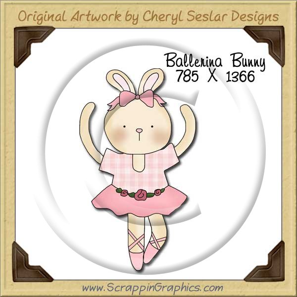 Ballerina Bunny Single Graphics Clip Art Download - Click Image to Close