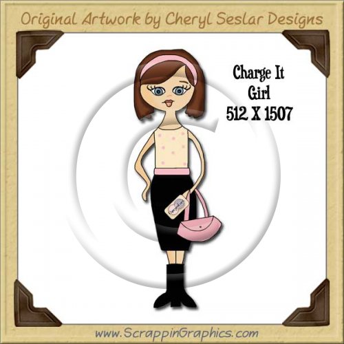 Charge It Girl Single Graphics Clip Art Download