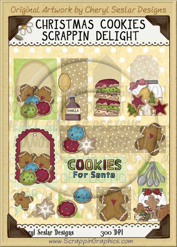 Christmas Cookies Scrappin' Delights Clip Art Graphics - Click Image to Close