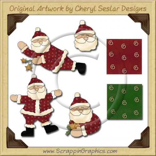 Silly Santa Collection Graphics Clip Art Download