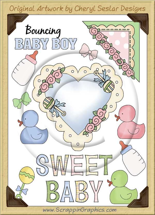 Reseller - Sweet Baby Sticker Page Clip Art Graphics - Click Image to Close