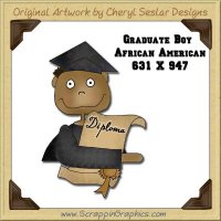 African American Graduate Boy Single Graphics Clip Art Download