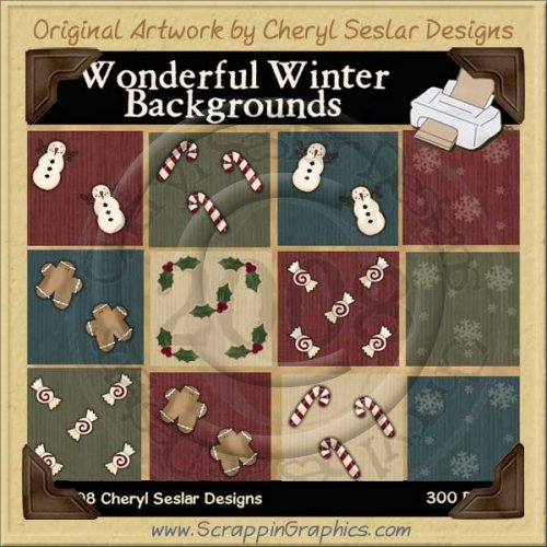 Wonderful Winter Background Tiles Clip Art Graphics