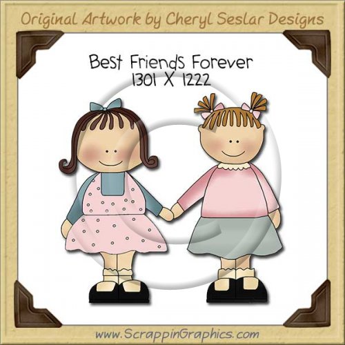 Best Friends Forever Single Clip Art Graphic Download