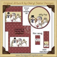 Winter Trio Wrapper Set Printable Craft Collection Graphics Clip