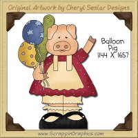 Balloon Pig Single Clip Art Graphic Download