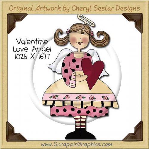 Valentine Love Angel Single Clip Art Graphic Download