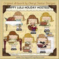 Happy Lulu Holiday Hostess Limited Pro Clip Art Graphics