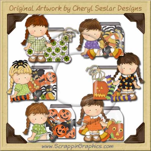 Agnus Halloween Jars Clip Art Download