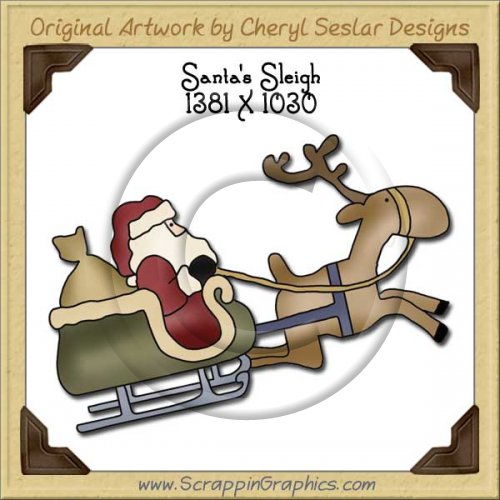 Santa's Sleigh Single Graphics Clip Art Download