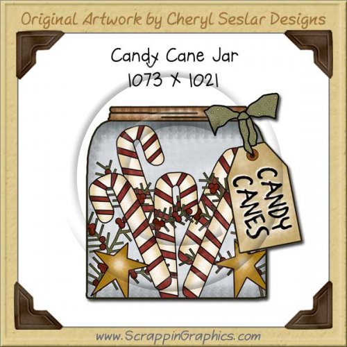 Candy Cane Jar Single Graphics Clip Art Download