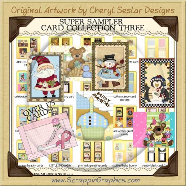 Super Card Sampler Collection Three Printable Craft Download - Click Image to Close