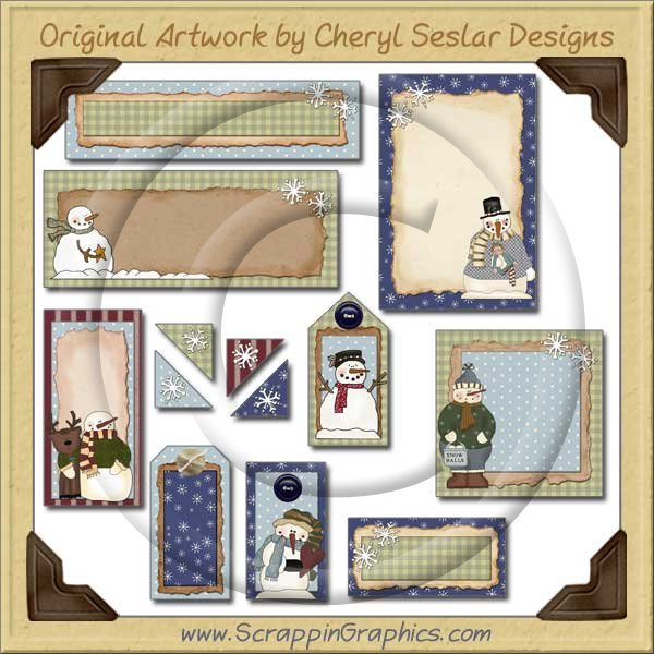 Snow People Journaling Delights Digital Scrapbooking Graphics Clip Art Download - Click Image to Close