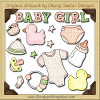 Baby Girl Elements Collection Graphics Clip Art Download