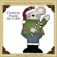 Christmas Mouse Single Clip Art Graphic Download