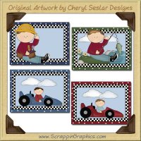 Little Boy Sampler Card Collection Printable Craft Download