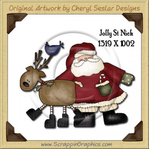 Jolly St Nick Clip Single Graphics Clip Art Download