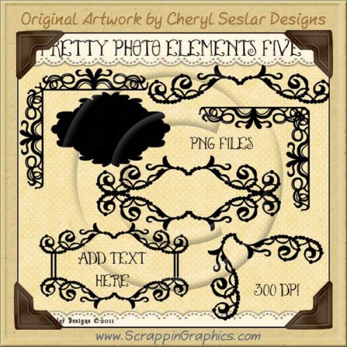 Pretty Photo Elements Five Limited Pro Clip Art Graphics