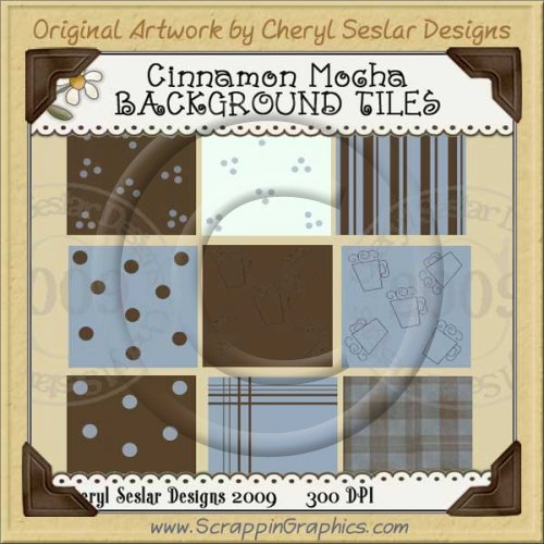 Cinnamon Mocha Background Tiles Clip Art Graphics
