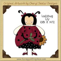 Ladybug Lily Single Clip Art Graphic Download