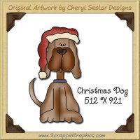 Christmas Dog Single Graphics Clip Art Download