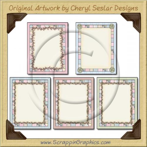 Shabby Pastel Card Frames Sampler Printable Craft Download