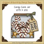 Candy Cane Jar Single Graphics Clip Art Download