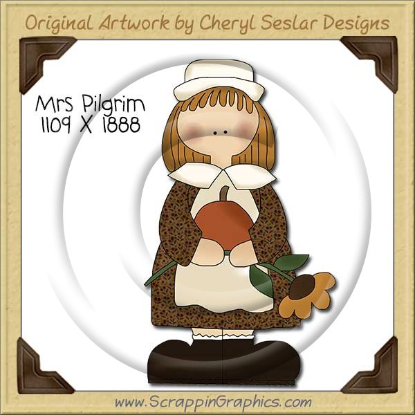 Mrs Pilgrim Single Clip Art Graphic Download - Click Image to Close