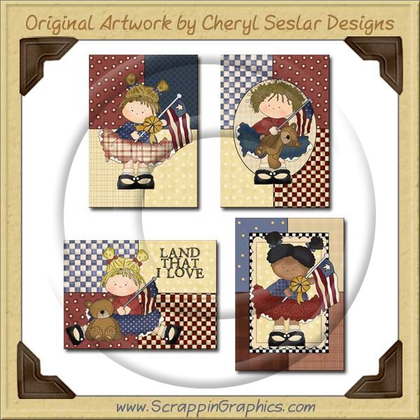 Americana Girls Cards Collection Printable Craft Download - Click Image to Close