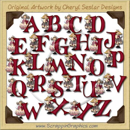 Valentine Angel Alphabet & Numbers Clip Art Download
