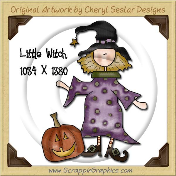 Little Witch Single Graphics Clip Art Download - Click Image to Close