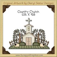 Country Church Single Clip Art Graphic Download