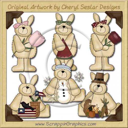 Seasonal Bunnies Collection Graphics Clip Art Download